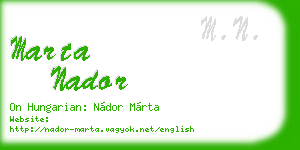 marta nador business card