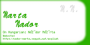 marta nador business card